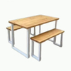 Modern 4 Seater Simple Design School Furniture Cafe Canteen Student Wooden Dining Table And Chairs Set