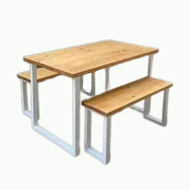 Modern 4 Seater Simple Design School Furniture Cafe Canteen Student Wooden Dining Table And Chairs Set