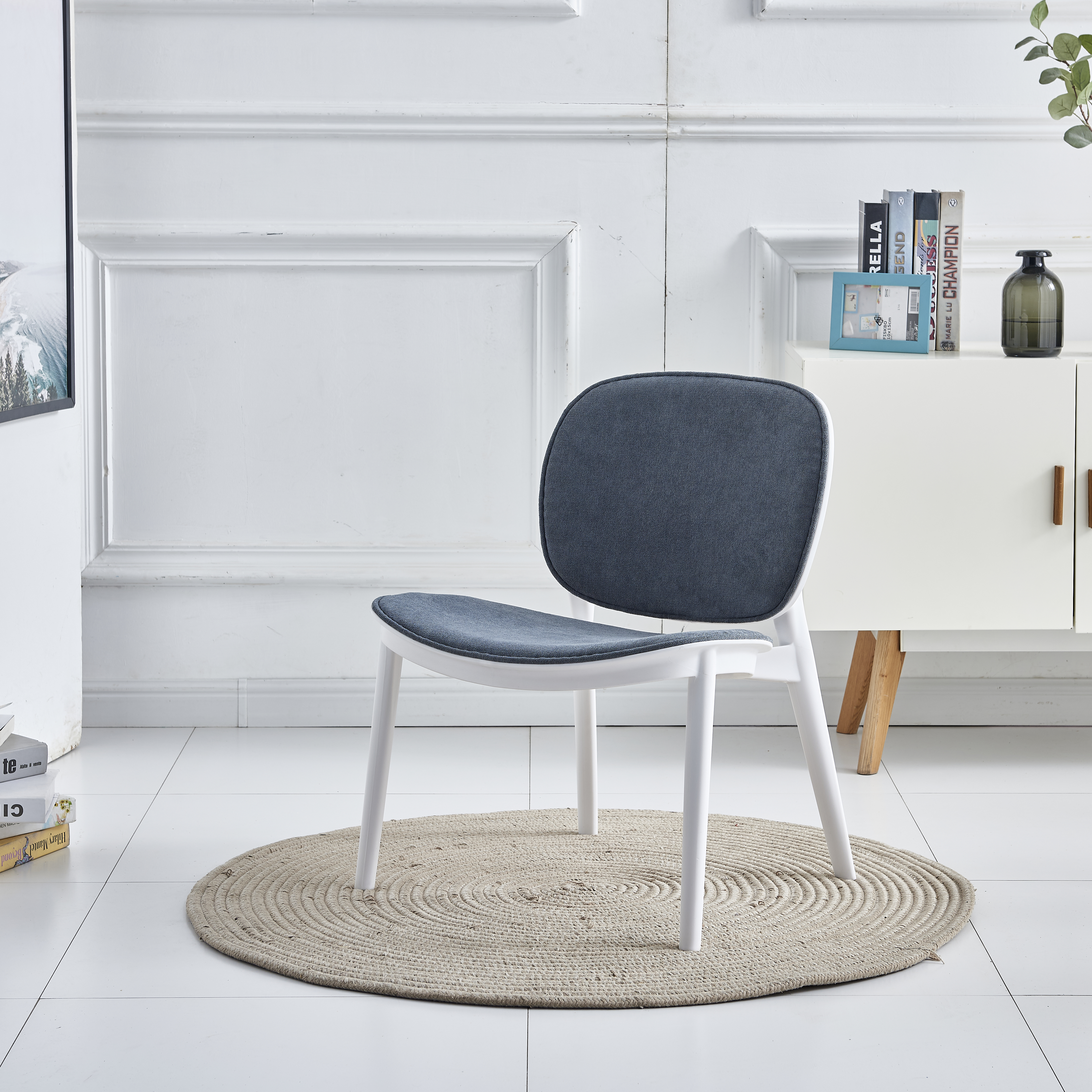 Elegant Fancy Plastic Home Furniture Dining Room Chairs Modern Low Legged Resin Chair with Cushion