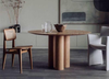 Classic Luxury Unique Round Shape Minimalist Natural Wood Top 3 Cylinder Legs Dining Table