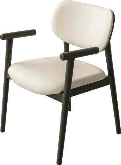 Furniture Light Luxury Antique Backrest Armchair For Dining Room Restaurant Cafe Wood And Leather Dining Chair