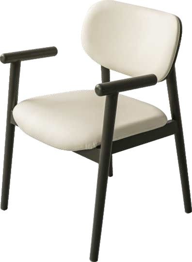 Furniture Light Luxury Antique Backrest Armchair For Dining Room Restaurant Cafe Wood And Leather Dining Chair