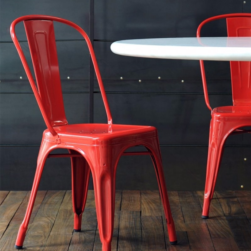 Hot Sale Stackable Event Party Iron Chairs Retro Salon Industrial Restaurant Dining Chair Metal Garden Chair Bar Stool