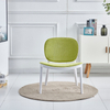 Elegant Fancy Plastic Home Furniture Dining Room Chairs Modern Low Legged Resin Chair with Cushion