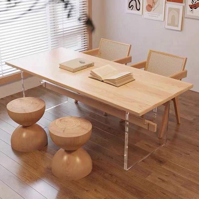 Solid Wood Acrylic Floating Table