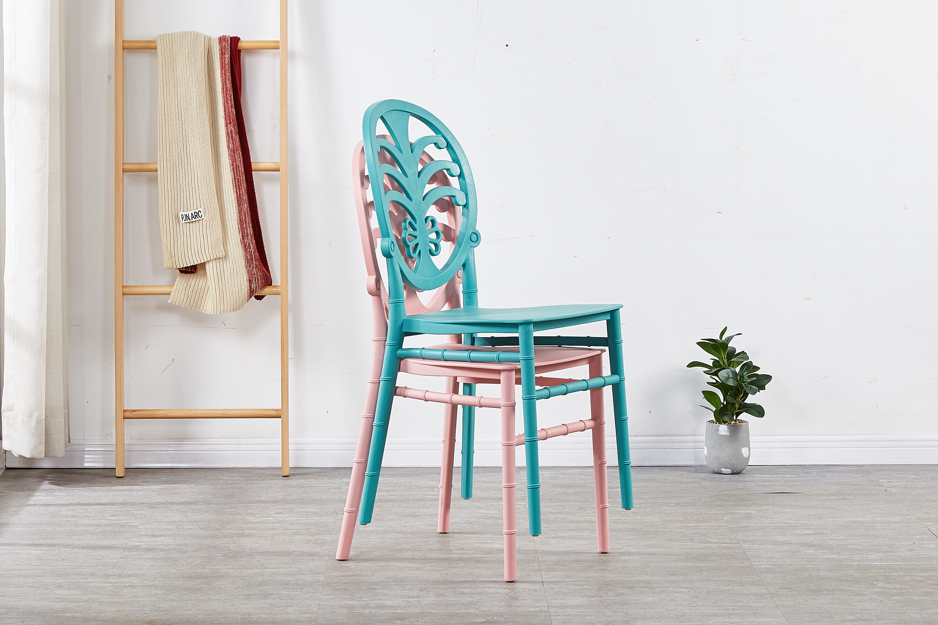 Plastic Furniture Chair Outdoor Customized Different Color Plastic Bamboo Chair