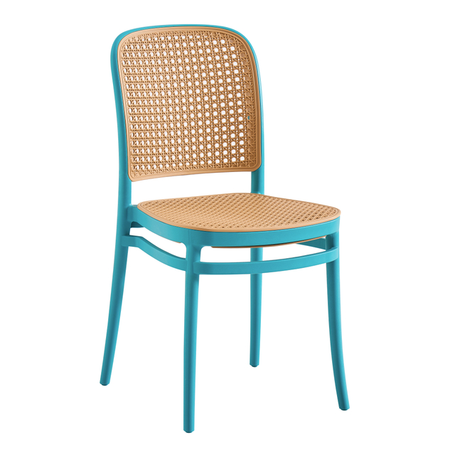 Outdoor Indoor French Chair Furniture Garden Cafe Chair Modern Stackable Rattan Plastic Dining Chairs