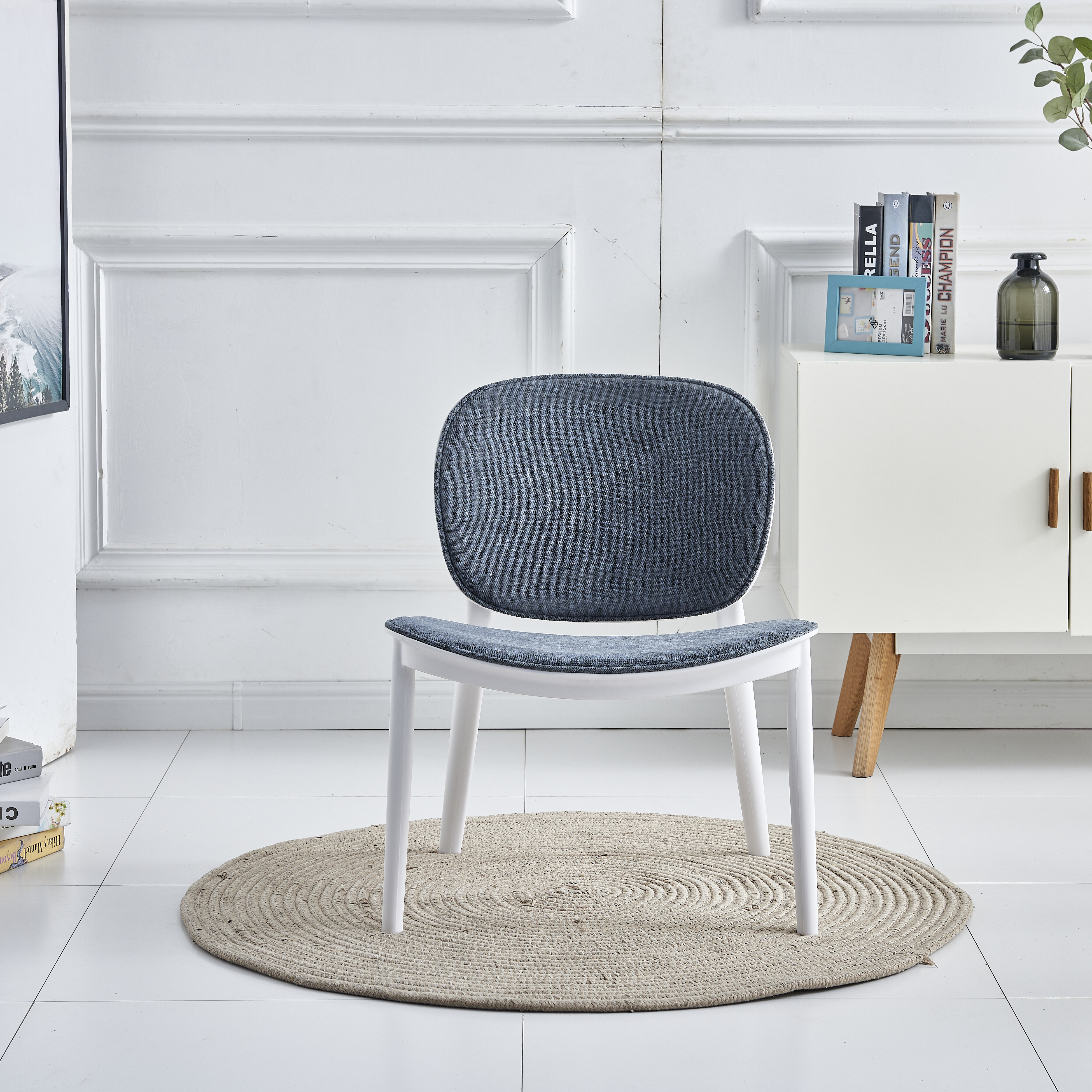 Elegant Fancy Plastic Home Furniture Dining Room Chairs Modern Low Legged Resin Chair with Cushion
