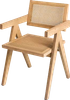 Natural Color Rattan Easy Chair Wood Rattan Vintage Armchair Dining Chair Coffee Chair For Hotel Restaurant Balcony