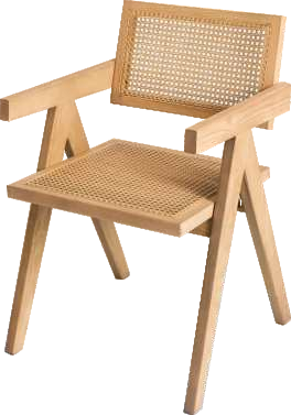 Natural Color Rattan Easy Chair Wood Rattan Vintage Armchair Dining Chair Coffee Chair For Hotel Restaurant Balcony
