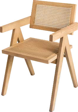 Natural Color Rattan Easy Chair Wood Rattan Vintage Armchair Dining Chair Coffee Chair For Hotel Restaurant Balcony