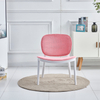 Elegant Fancy Plastic Home Furniture Dining Room Chairs Modern Low Legged Resin Chair with Cushion