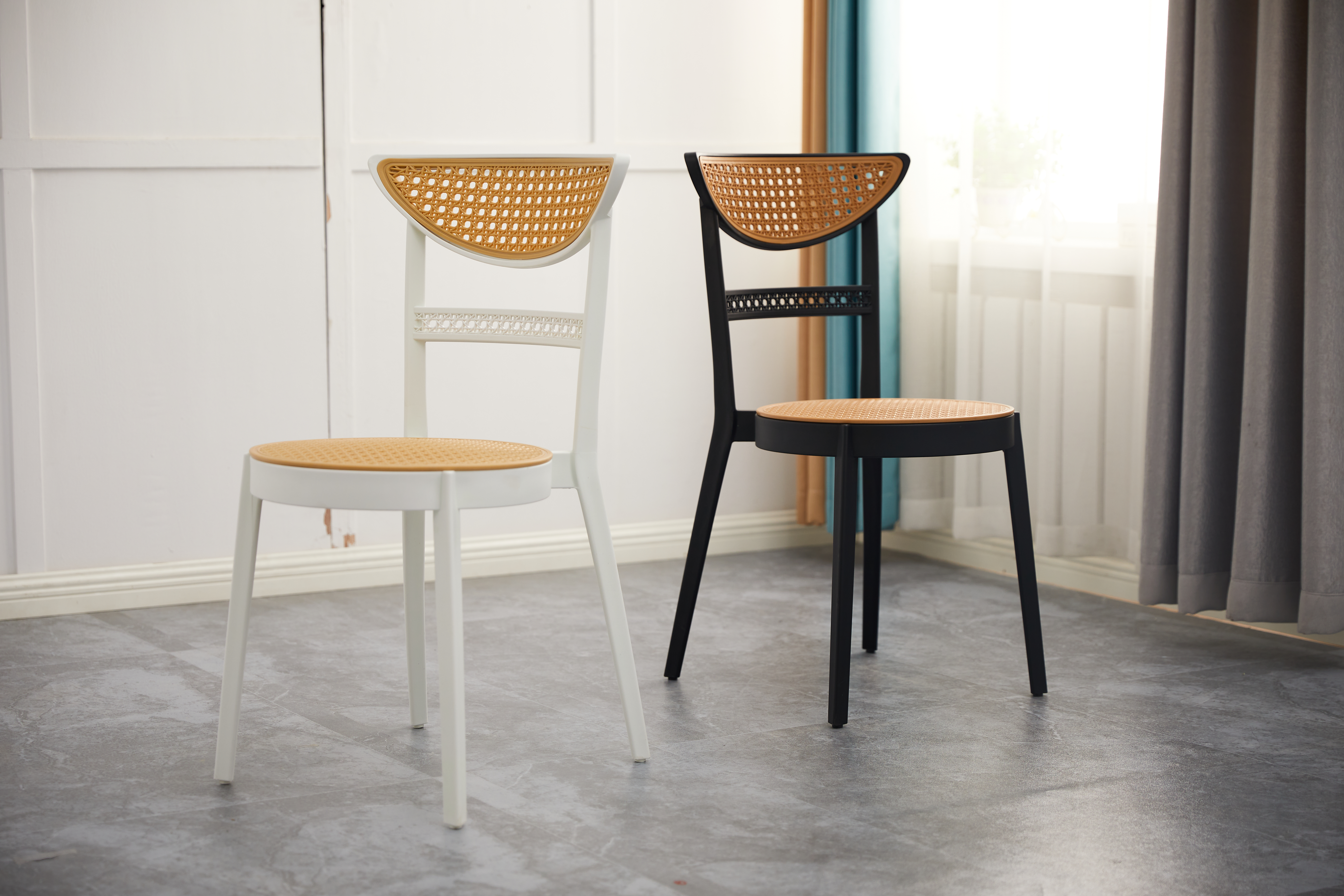 High Quality Outdoor Garden Furniture Stackable Chairs PP Garden Plastic Hotel Banquet Event Rattan Dinning Chair 