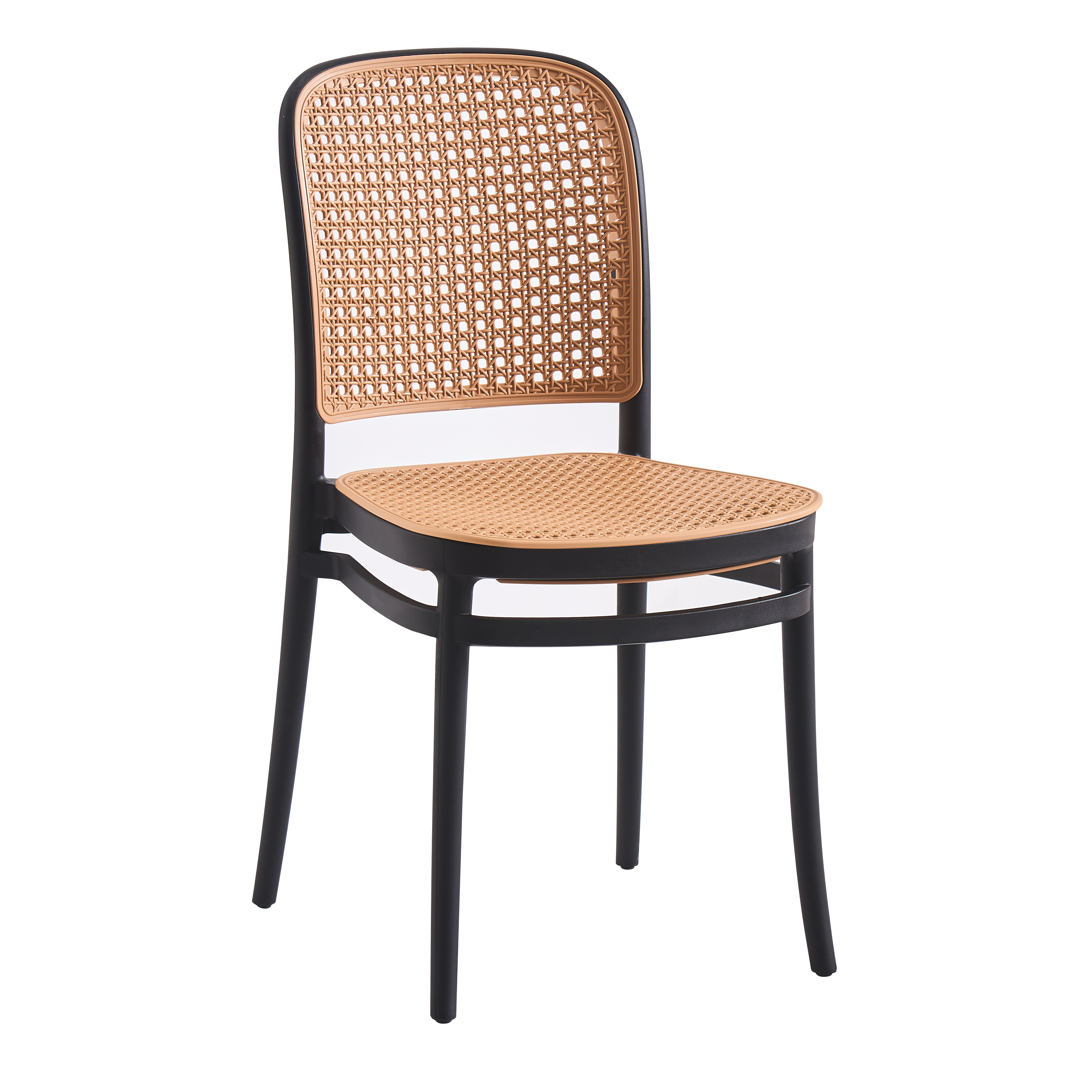 Outdoor Indoor French Chair Furniture Garden Cafe Chair Modern Stackable Rattan Plastic Dining Chairs