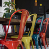 Hot Sale Stackable Event Party Iron Chairs Retro Salon Industrial Restaurant Dining Chair Metal Garden Chair Bar Stool