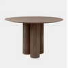 Classic Luxury Unique Round Shape Minimalist Natural Wood Top 3 Cylinder Legs Dining Table