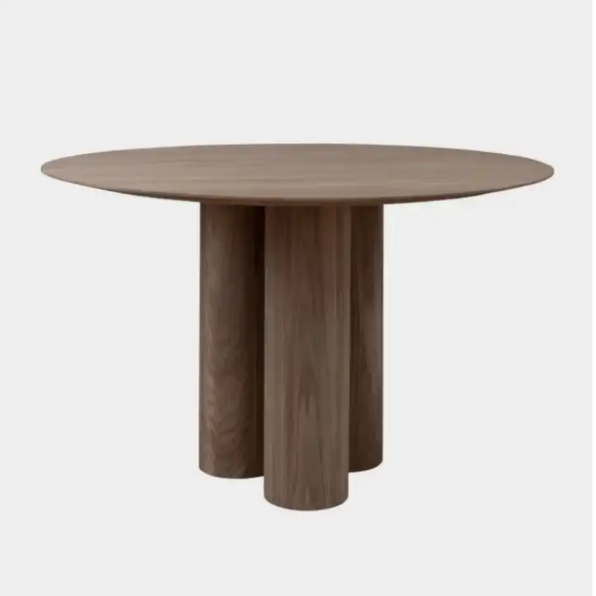 Classic Luxury Unique Round Shape Minimalist Natural Wood Top 3 Cylinder Legs Dining Table