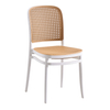 Outdoor Indoor French Chair Furniture Garden Cafe Chair Modern Stackable Rattan Plastic Dining Chairs
