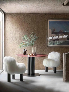 Home Furniture Single Seat Modern Armless Chair Light Luxury Soft Wool Chair