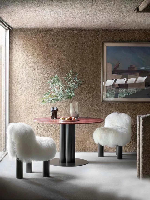 Home Furniture Single Seat Modern Armless Chair Light Luxury Soft Wool Chair
