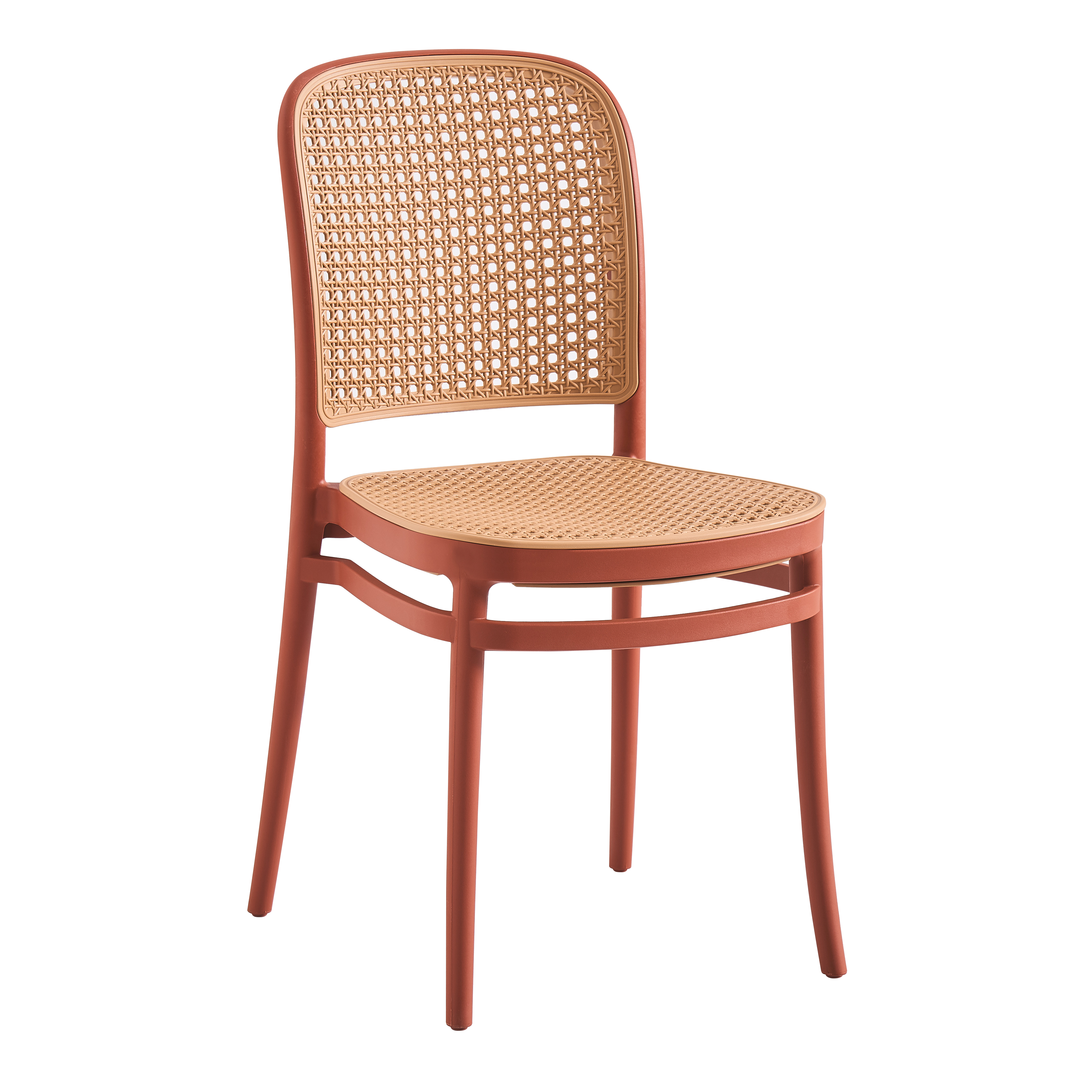 Outdoor Indoor French Chair Furniture Garden Cafe Chair Modern Stackable Rattan Plastic Dining Chairs